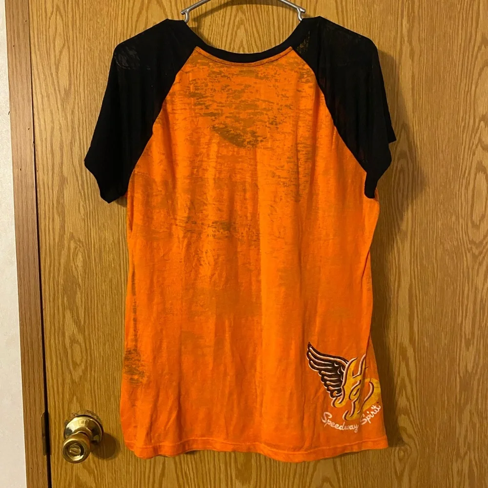 Harley-Davidson Graphic Raglan Tee Orange and Black - Picture 4 of 5